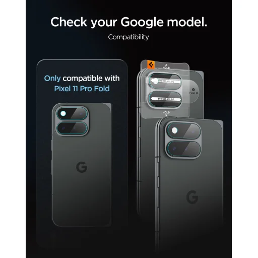 Google Pixel 11 Pro Fold Spigen Glass tR EZ Fit Optik Pro ochranné sklo na šošovku fotoaparátu, 2 ks, číre - 11