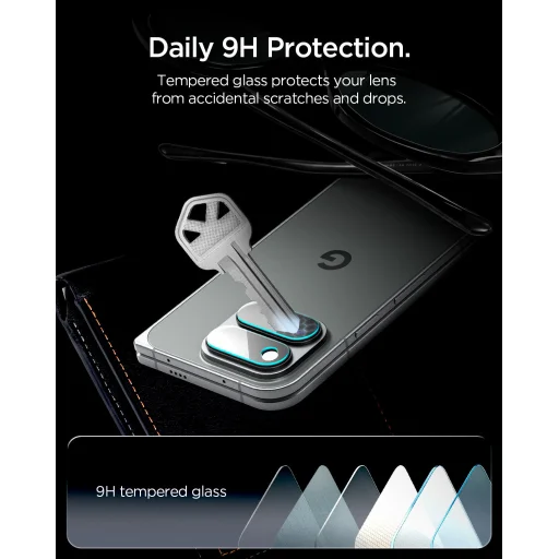 Google Pixel 11 Pro Fold Spigen Glass tR EZ Fit Optik Pro ochranné sklo na šošovku fotoaparátu, 2 ks, číre - 12