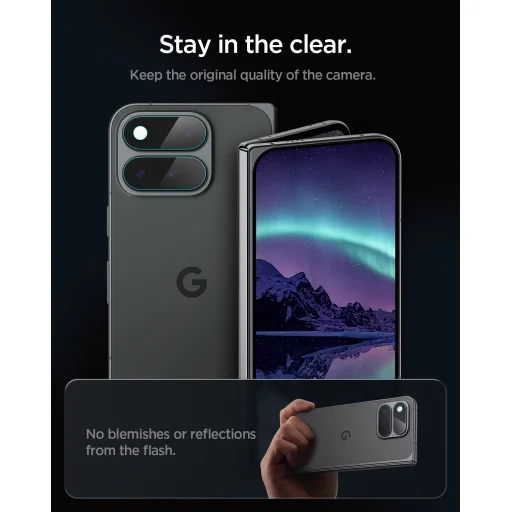 Google Pixel 11 Pro Fold Spigen Glass tR EZ Fit Optik Pro ochranné sklo na šošovku fotoaparátu, 2 ks, číre - 15