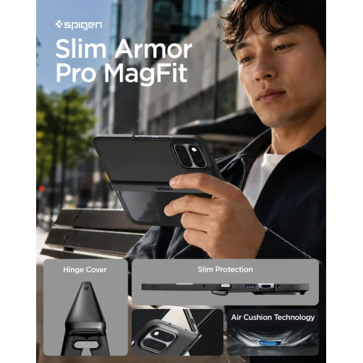  Google Pixel 11 Pro Fold fekete Spigen Slim Armor Pro MagSafe védőtok - 13