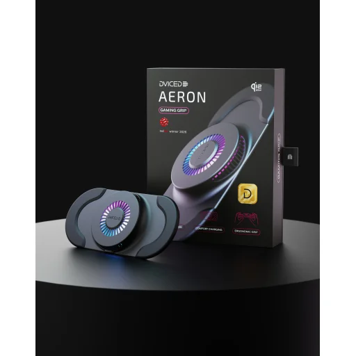 Dviced AERON Grip Qi2.2 nabíjačka a aktívny chladič na hranie – čierna - 10