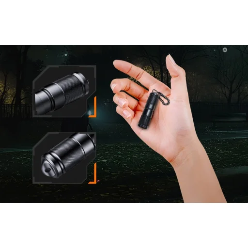 Superfire EF02 USB-C nabíjateľné LED vreckové svietidlo, čierne - 4