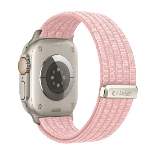 Apple Watch 8 / 9 / 10 / 11 / SE / Ultra (44 / 45 / 46 / 49 mm) svetloružový Tech-Protect Nylon Sport nylonový remienok - 2