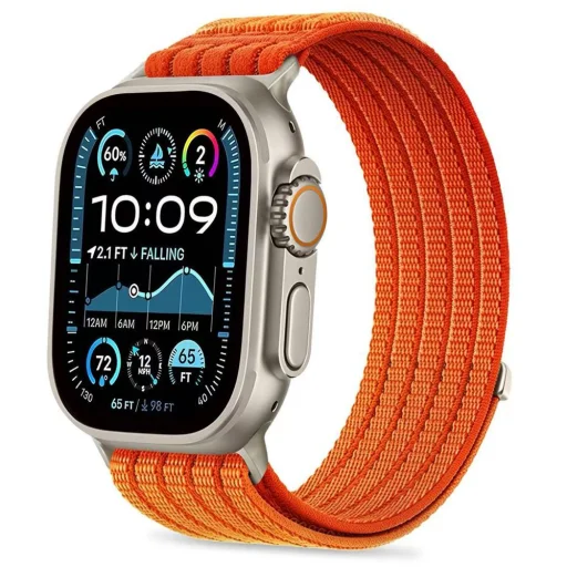 Oranžový nylonový športový remienok Tech-Protect na suchý zips pre Apple Watch - 1