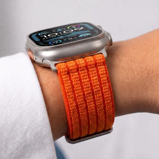 Oranžový nylonový športový remienok Tech-Protect na suchý zips pre Apple Watch - 8