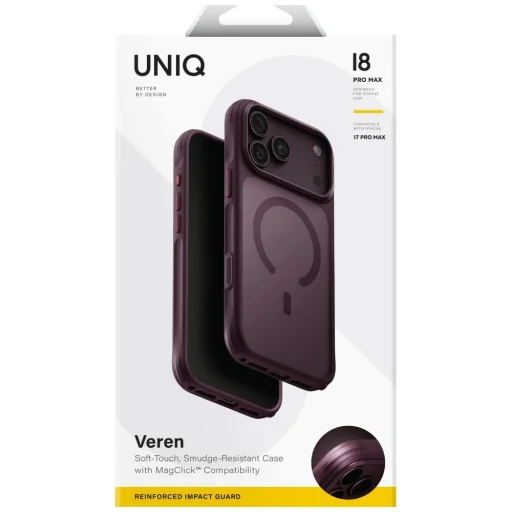 iPhone 18 Pro Max / 17 Pro Max burgundské UNIQ Veren Magclick Charging puzdro - 7