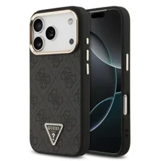  iPhone 18 Pro fekete Guess 4G strasszköves háromszög logós MagSafe tok