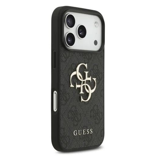  iPhone 18 Pro szürke Guess PU 4G Metal Logo tok - 4