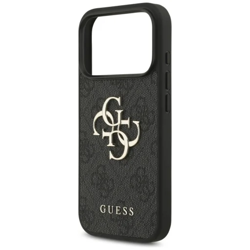  iPhone 18 Pro szürke Guess PU 4G Metal Logo tok - 5