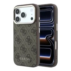  iPhone 18 Pro Max barna Guess 4G aranykeretes MagSafe műbőr tok