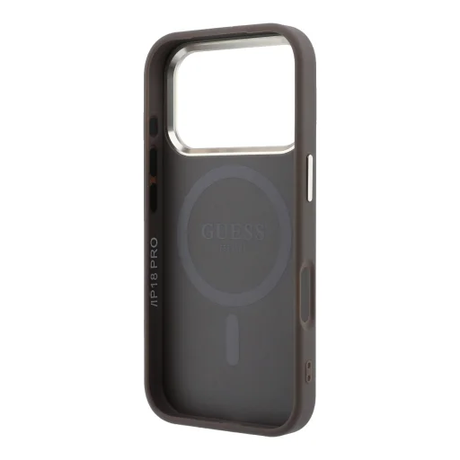 Hnedé koženkové puzdro Guess 4G so zlatým rámčekom MagSafe pre iPhone 18 Pro - 6