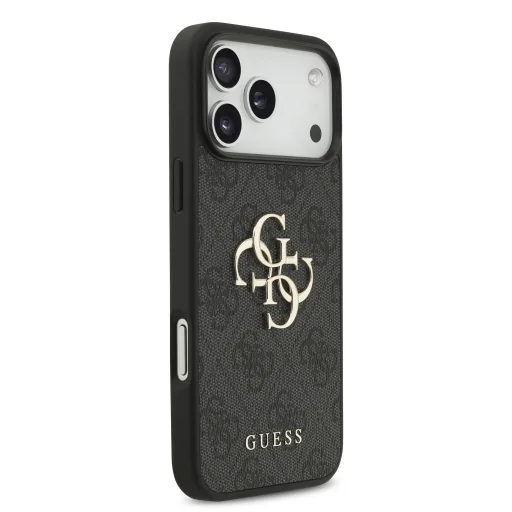 Sivé puzdro Guess PU 4G s kovovým logom pre iPhone 18 Pro Max - 4
