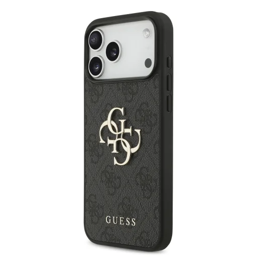 iPhone 18 Pro Max szürke Guess PU 4G fém logós tok - 2