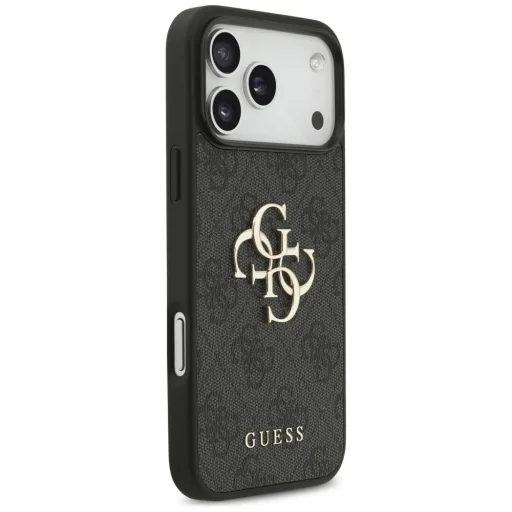 Sivé puzdro Guess PU 4G s kovovým logom pre iPhone 18 Pro Max - 4