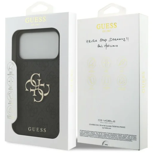 Sivé puzdro Guess PU 4G s kovovým logom pre iPhone 18 Pro Max - 8