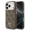  Apple iPhone 18 Pro Barna Guess 4G strasszköves háromszög logós, arany keretes MagSafe PU műbőr tok thumbnail