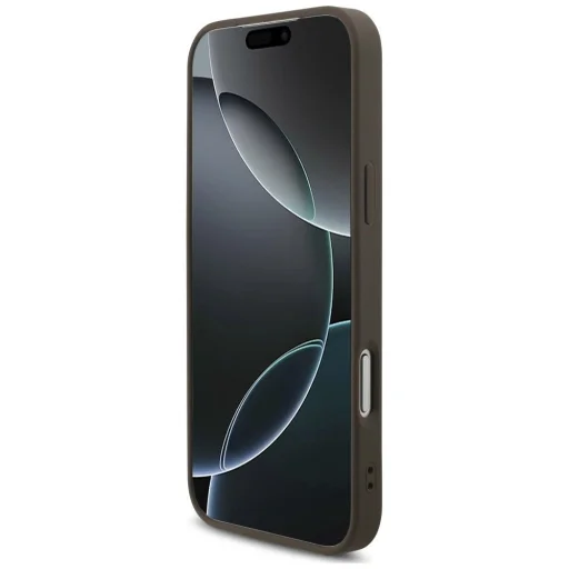  iPhone 18 Pro barna Guess PU 4G fém logós tok - 5