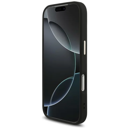  iPhone 18 Pro fekete Guess PU bőr tok 4G fém logóval és arany kerettel - 5