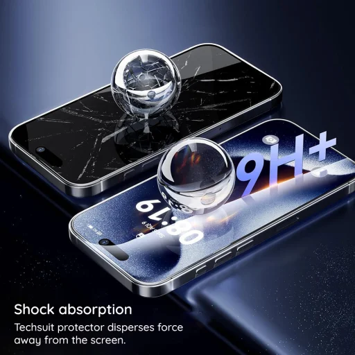  iPhone 18 Pro Black Techsuit ESD Glass üvegfólia - 7