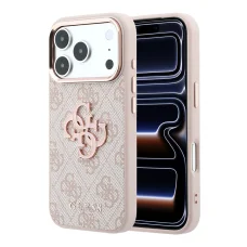  Apple iPhone 18 Pro rózsaszín Guess 4G keménytok nagy műgyanta logóval (GUHCP18L6P4SRMLP)