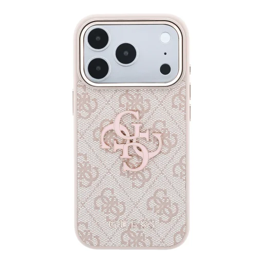  Apple iPhone 18 Pro rózsaszín Guess 4G keménytok nagy műgyanta logóval (GUHCP18L6P4SRMLP) - 2