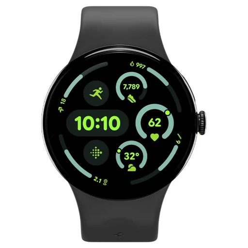 Google Pixel Watch 3 / Watch 4 / Watch 5 45 mm čierno-sezamový Spigen Nano Pop (AMP09491) silikónový remienok - 3
