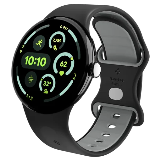 Google Pixel Watch 3 / Watch 4 / Watch 5 45 mm čierno-sezamový Spigen Nano Pop (AMP09491) silikónový remienok - 5