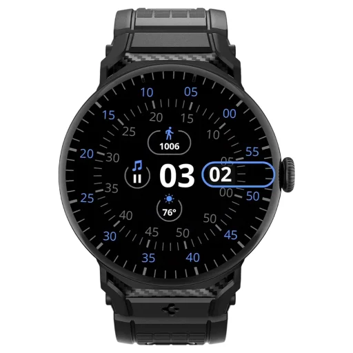 Google Pixel Watch 3 / Watch 4 / Watch 5 45mm čierny remienok Spigen Rugged Band (AMP07600) - 3