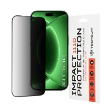  iPhone 18 Pro fekete Techsuit 111D betekintésvédő teljes felületű ragasztós edzett üveg kijelzővédő fólia