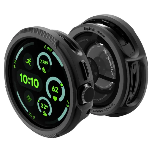 Google Pixel Watch 4 41mm / Watch 5 41mm matné čierne ochranné puzdro Spigen Liquid Air ACS09483 - 2