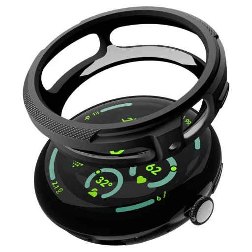 Google Pixel Watch 4 41mm / Watch 5 41mm matné čierne ochranné puzdro Spigen Liquid Air ACS09483 - 3