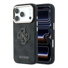  iPhone 18 Pro Max fekete Guess Hardcase 4G Big Resin Logo tok