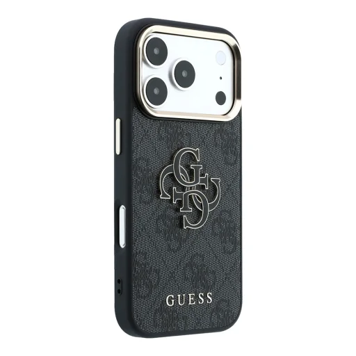  iPhone 18 Pro Max fekete Guess Hardcase 4G Big Resin Logo tok - 2