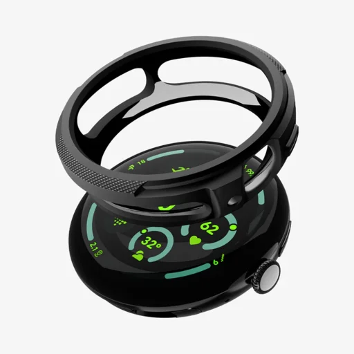 Google Pixel Watch 4/5 45 mm matné čierne Spigen Liquid Air ACS11222 TPU ochranné puzdro - 3