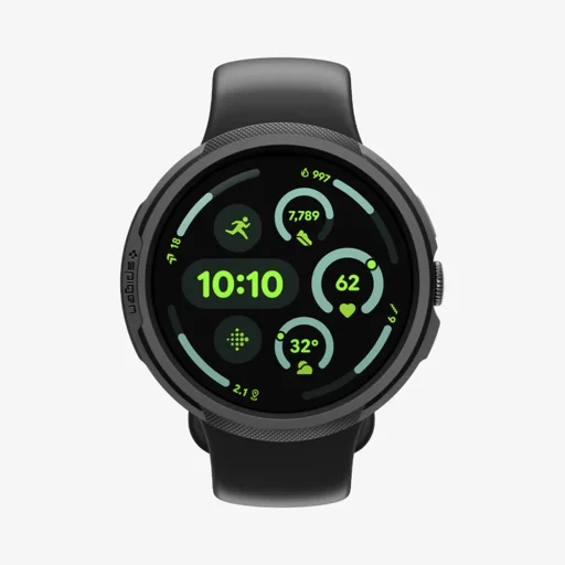 Google Pixel Watch 4/5 45 mm matné čierne Spigen Liquid Air ACS11222 TPU ochranné puzdro - 4