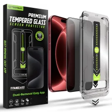  iPhone 18 Pro Max Techsuit TitanGlass FullCover betekintésvédelmi kijelzővédő üvegfólia