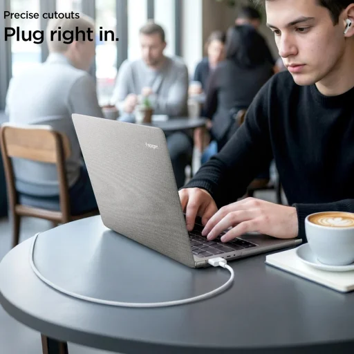 Puzdro Spigen Urban Fit ACS11542 pre MacBook Neo 13-palcový, melanžovo sivé - 7