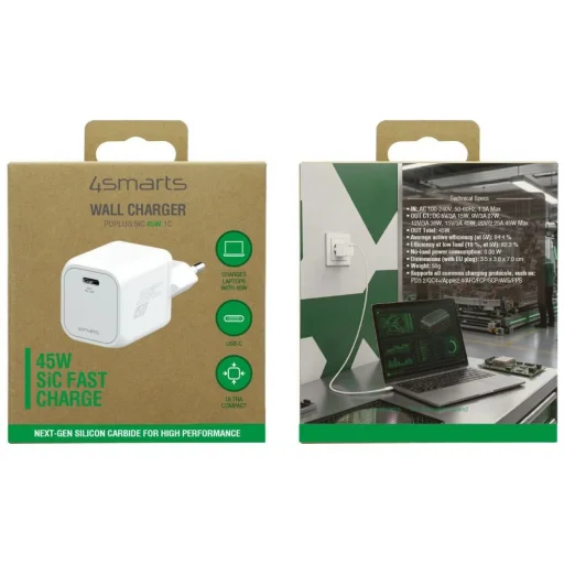 4smarts PDPlug SiC 45 W USB-C sieťová nabíjačka biela - 8