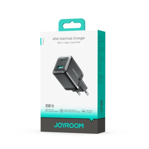 Joyroom JR-TG8 GaN 45 W USB-C a USB-A sieťová nabíjačka, čierna - 7