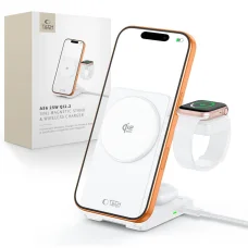 Tech-Protect A56 3 v 1 magnetická MagSafe bezdrôtová nabíjačka 25 W Qi2.2 biela