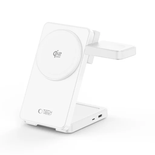 Tech-Protect A56 3 v 1 magnetická MagSafe bezdrôtová nabíjačka 25 W Qi2.2 biela - 5