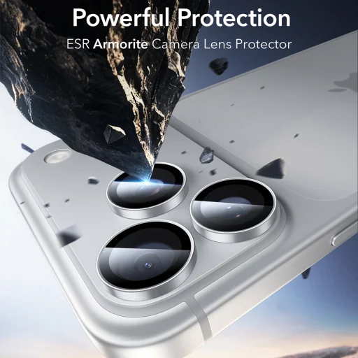Apple iPhone 18 Pro / iPhone 18 Pro Max strieborné ESR Armorite ochranné sklo na kameru - 3