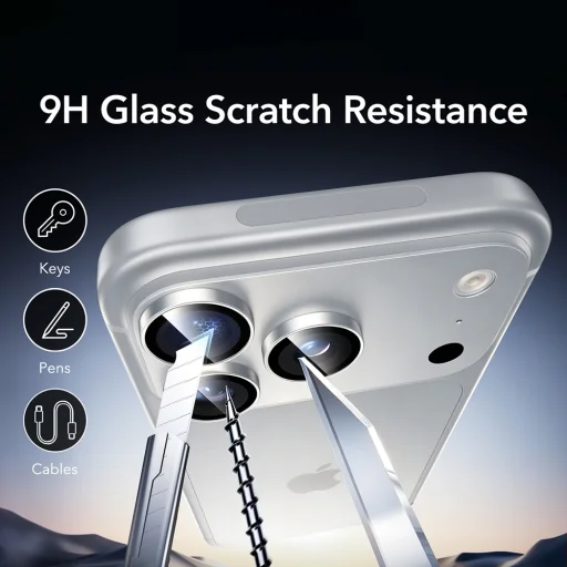 Apple iPhone 18 Pro / iPhone 18 Pro Max strieborné ESR Armorite ochranné sklo na kameru - 6