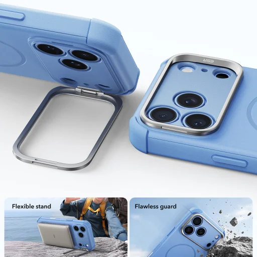 iPhone 18 Pro / iPhone 17 Pro svetlomodré puzdro ESR Cyber Armor Kickstand - 3
