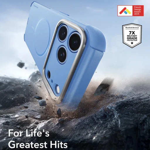iPhone 18 Pro / iPhone 17 Pro svetlomodré puzdro ESR Cyber Armor Kickstand - 5