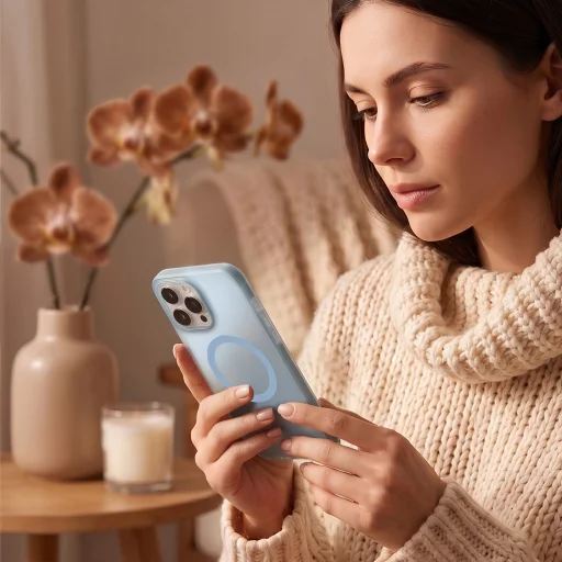 iPhone 16 Pro 6,3-palcové modré magnetické puzdro Tecto Shield Mistiq - 6