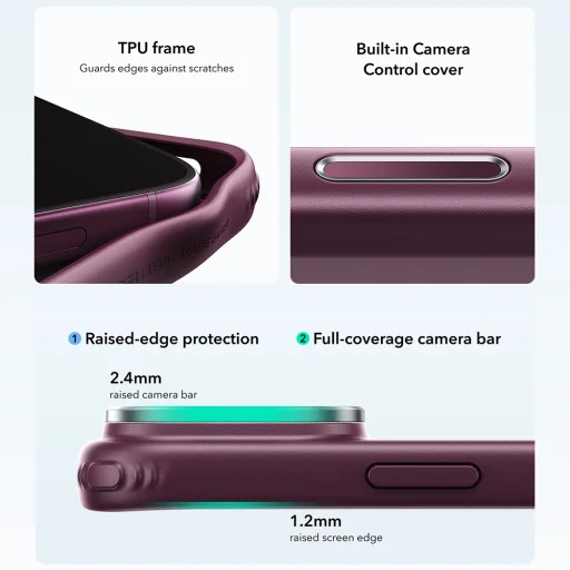 Apple iPhone 18 Pro Max / iPhone 17 Pro Max matt mélybordó ESR Classic Hybrid HaloLock Kickstand tok - 5