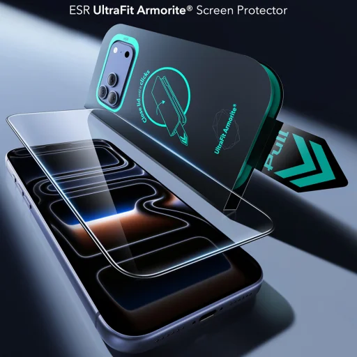 iPhone 18 Pro / iPhone 17 Pro čierne ESR UltraFit Armorite ochranné tvrdené sklo, 2 kusy - 2
