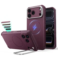 iPhone 18 Pro / iPhone 17 Pro matný tmavo bordový ESR Cyber Armor ochranný kryt so stojanom
