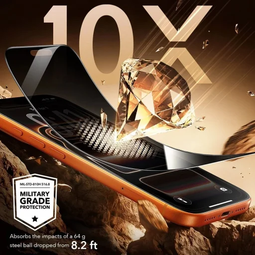 iPhone 18 Pro Max čierne ESR Privacy Armorite UltraFit ochranné sklo (3 ks) - 4